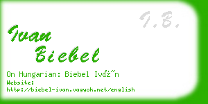 ivan biebel business card